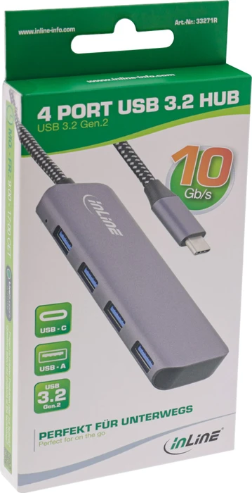 InLine USB-Hub, 4x USB-A 3.1, USB-C 3.1 [Stecker]
