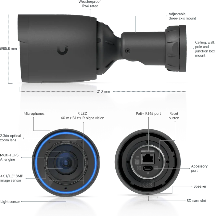 Ubiquiti UniFi G6 Pro Bullet, schwarz