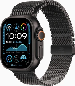 Apple Watch Ultra 2 schwarz mit Milanaise-Armband Medium schwarz