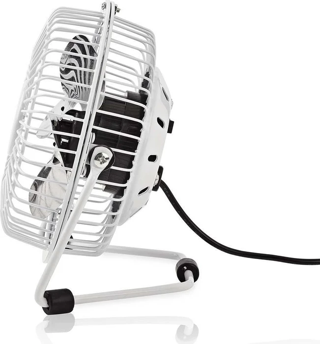 Nedis FNDK1WT10 USB Mini Tischventilator aus Metall 10cm weiß