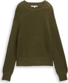 Tom Tailor Strickpullover mit leichten Ballonärmeln Strickpullover grape leaf green (Damen)