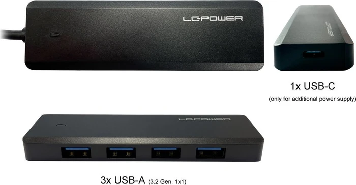 LC-Power USB-Hub, 4x USB-A 3.0, USB-A 3.0 [Stecker]