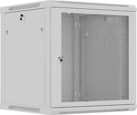 Lanberg WF01 Series 19" Wandschrank 12HE, hängend, Flatpack, Gitternetztür, IP20, RAL 7035, 600mm tief