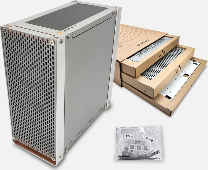 In Win Dubili Titanium Grey DIY Edition, modular, grau, Glasfenster