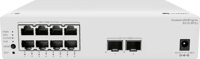 Huawei eKit SME Network eKitEngine S210 Series Desktop Gigabit Managed Switch, 8x RJ-45, 2x SFP, 128W PoE+