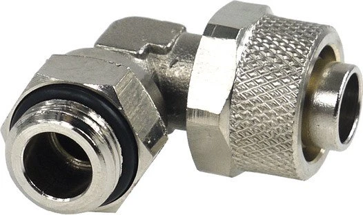 Aquatuning 90° Schlauchanschluss, G1/4" auf 13/10mm, vernickelt