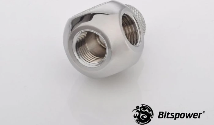 Bitspower TII Adapter G1/4" auf 3x G1/4" drehbar glänzend silber