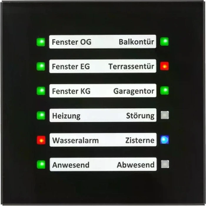 MDT Glas LED Anzeige schwarz