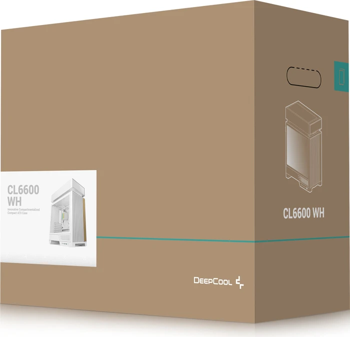 DeepCool CL6600 WH, weiß/braun, Glasfenster