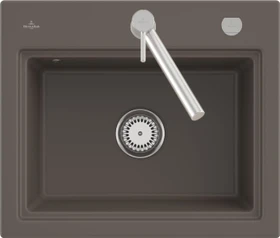 Villeroy & Boch Subway Style 60 S Einbau Becken mittig mit Ablauffernbedienung timber