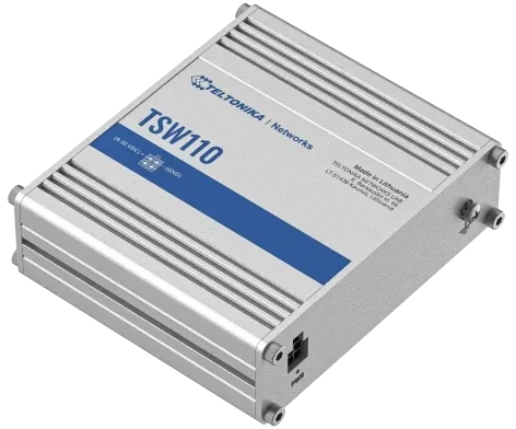 Teltonika TSW Industrial Gigabit Switch, 5x RJ-45, PoE PD