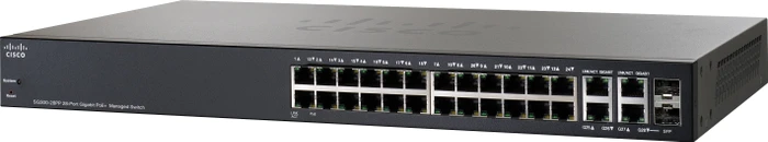 Cisco SG300 Rackmount Gigabit Managed Switch, 26x RJ-45, 2x RJ-45/SFP, 180W PoE+