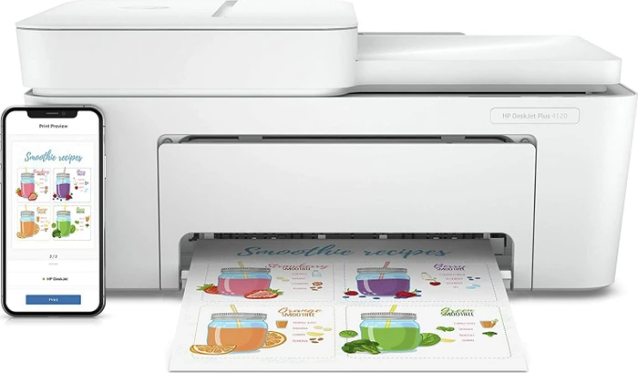HP DeskJet Plus 4120e All-in-One weiß, Instant Ink, Tinte, mehrfarbig