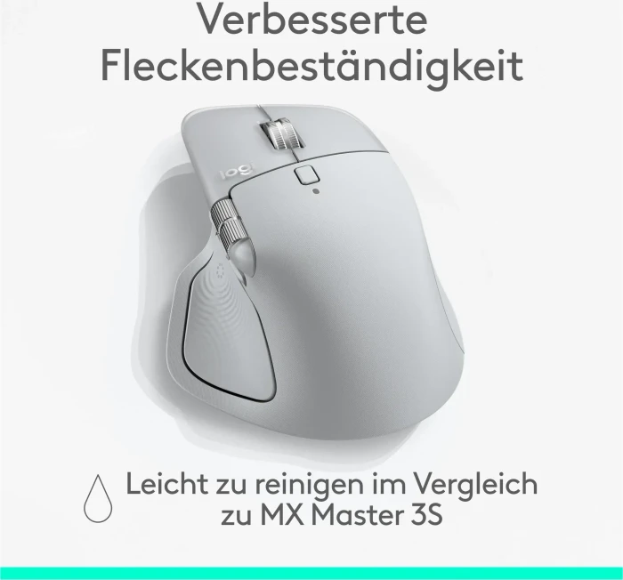 Logitech MX Master 4 Pale Grey, hellgrau, Logi Bolt, USB/Bluetooth