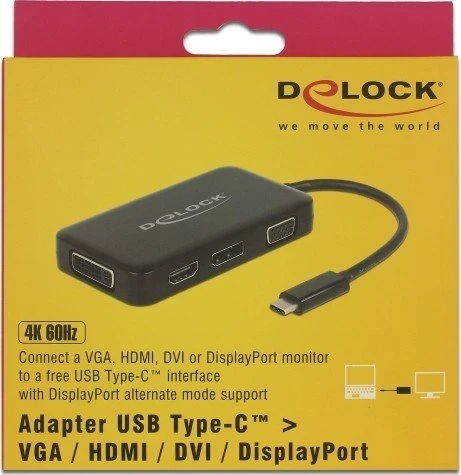 DeLOCK USB-C VGA-HDMI-DVI-DisplayPort-Multiport-Adapter