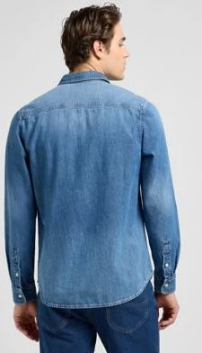 Lee Regular Leesure Hemd langarm mid blue denim (Herren)