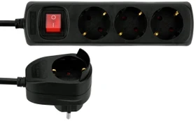 REV Ritter Powersplit-Steckdosenleiste 3+1, 4-fach, 5m, schwarz