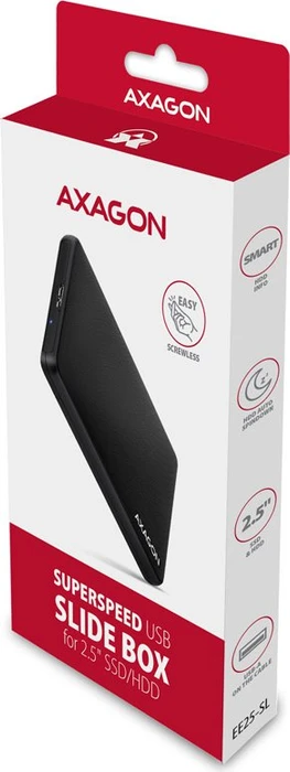 Axagon Slide Box Festplattengehäuse, schwarz, 2.5", USB 3.0 Micro-B