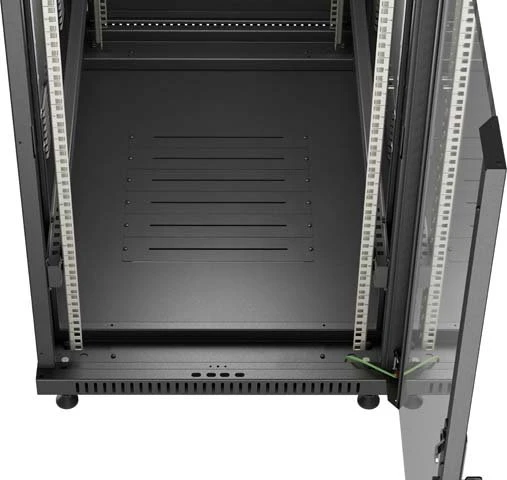 Lanberg 19" Rackschrank 27HE, freistehend, Flatpack, Glastür, IP20, RAL 9004, 1000mm tief