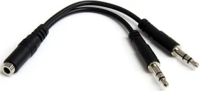 StarTech Klinken Adapter, 2x 3.5mm Stecker auf 1x 3.5mm Buchse, schwarz (MUYHSFMM)