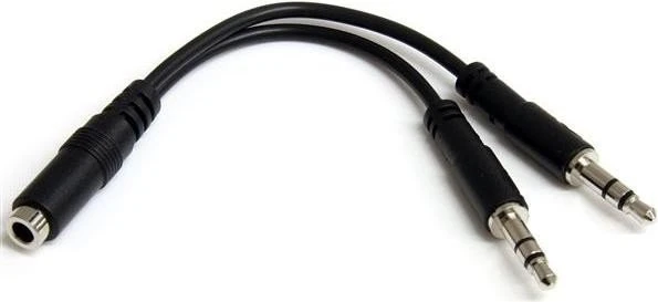 StarTech Klinken Adapter, 2x 3.5mm Stecker auf 1x 3.5mm Buchse, schwarz