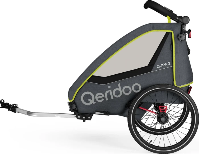 Qeridoo QUPA 2 Fahrradanhänger lime (Modell 2023)