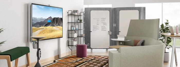 Steelcase Roam Floor Supported Wall Mount, bodengestützte Wandhalterung für Surface Hub 2S 85"