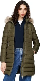 Tommy Hilfiger Regular Fit Down Mantel fatigue green (Damen)