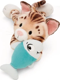 Nici Liegende Bengal Katze & Fisch 30cm