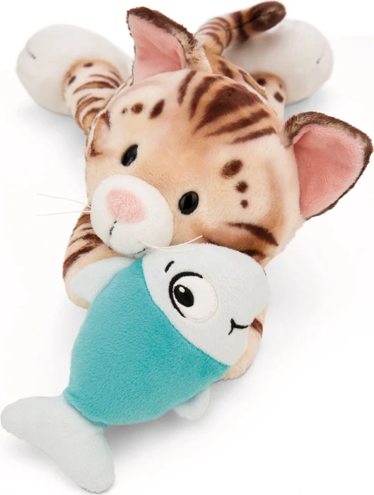 Nici Liegende Bengal Katze & Fisch 30cm