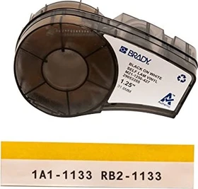 Brady Vinyl Beschriftungsband, 31.8mm, schwarz/weiß