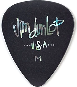 Dunlop Celluloid Black Pick, Medium, 12-Pack