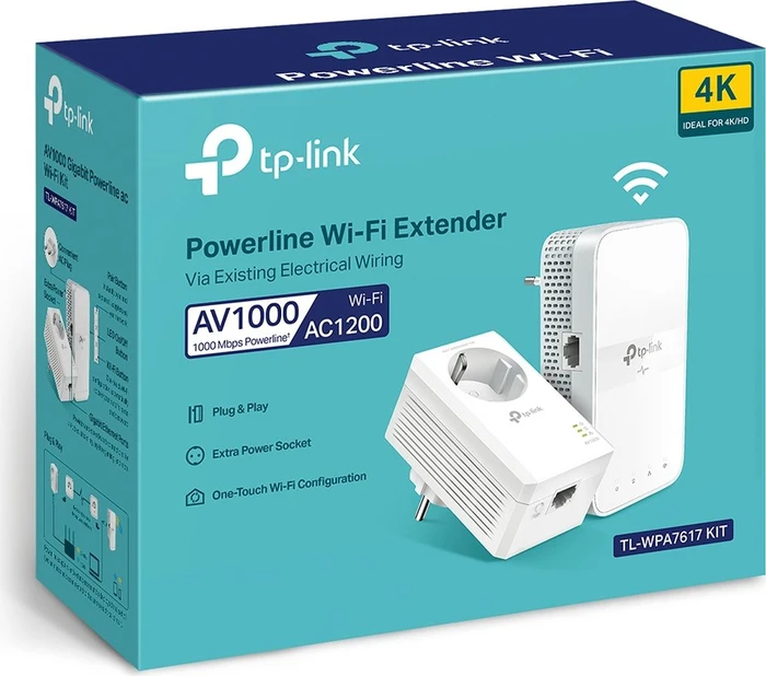 TP-Link AV1000 AC1200 Gigabit-WLAN Passthrough Powerline Extender Kit, Powerline/WLAN-Access Point und Powerline-Adapter Set, 2er-Bundle