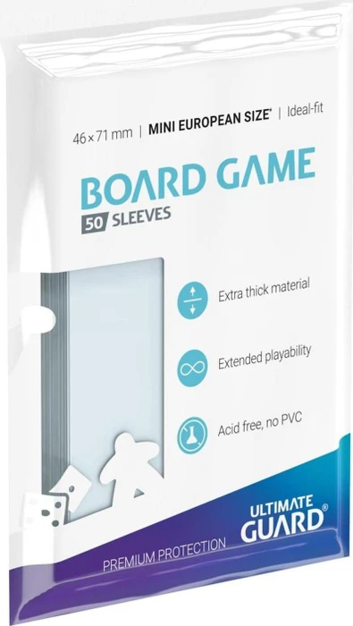 Ultimate Guard Board Game Sleeves 50 Mini European Board Game transparent