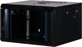Rockstable 19" Wandschrank 6HE, Sicherheitsglastür, IP2X, schwarz, 600mm tief