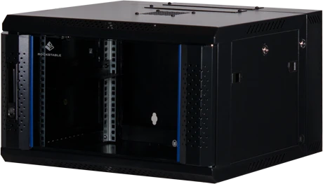 Rockstable 19" Wandschrank 6HE, Sicherheitsglastür, IP2X, schwarz, 600mm tief