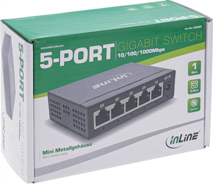 InLine Desktop Gigabit Switch, 5x RJ-45