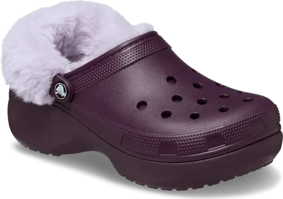 Crocs Classic Platform Fuzz Lined plush plum (Damen)