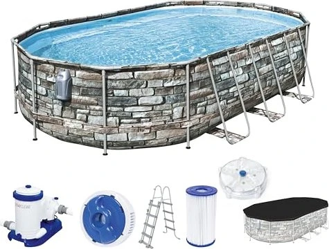 Bestway Power Steel Jet Frame Pool Set oval 610x366x122cm