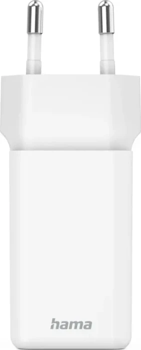 Hama Schnellladegerät GaN 2x USB-C Super-Mini-Ladegerät PD 40 W weiß