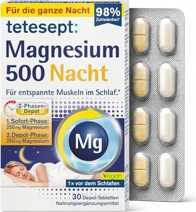 Tetesept Magnesium 500 Nacht Tabletten, 30 Stück