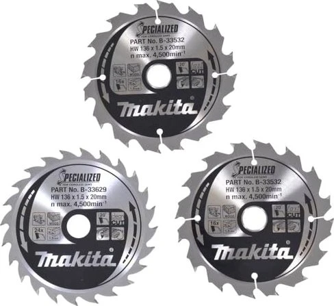 Makita Kreissägeblatt-Set, 136x20mm, 3-tlg.
