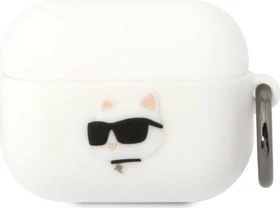 Karl Lagerfeld 3D Logo NFT Choupette Head Case für Apple AirPods Pro weiß
