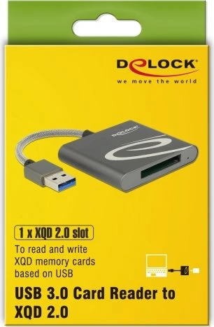 DeLOCK XQD 2.0 Single-Slot-Cardreader, USB-A 3.0 [Stecker]