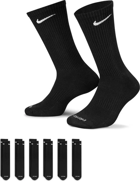 Nike Everyday Plus Cushioned Socken schwarz/weiß, 6 Paare (SX6897-010)