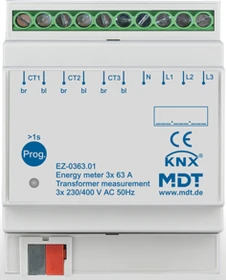 MDT KNX Energiezähler EZ mit Wandlermessung 3-fach, 4TE REG, Stromzähler (EZ-0363.01)