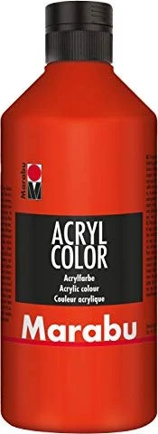 Marabu Acryl Color Acrylfarbe, zinnoberrot, 500ml
