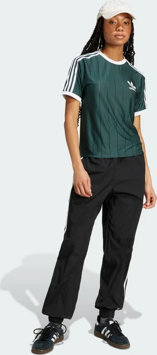 adidas Adicolor 3-Streifen Pinstripe T-Shirt kurzarm mineral green (Damen)