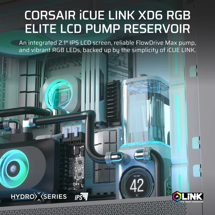Corsair iCUE LINK XD6 RGB Elite LCD, weiss, mit Pumpe