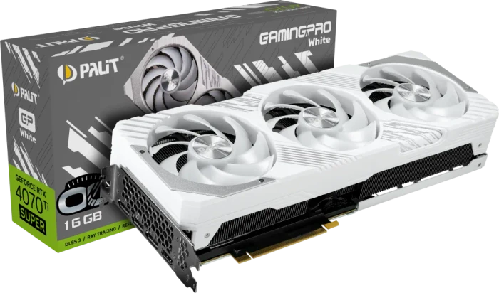 Palit GeForce RTX 4070 Ti SUPER GamingPro White OC, 16GB GDDR6X, HDMI, 3x DP